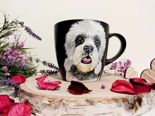 Kubek ręcznie malowany Pies Dandie Dinmont Terrier