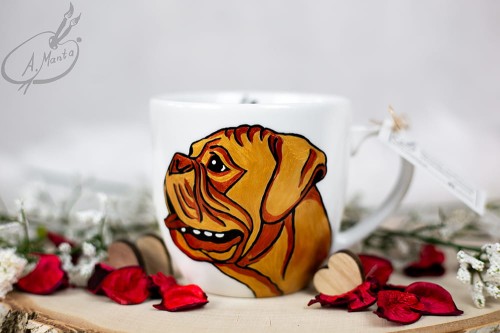 Wyjątkowy, ręcznie malowany kubek Złoty Bokser.