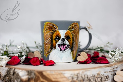 Kubek ręcznie malowany  Papillon