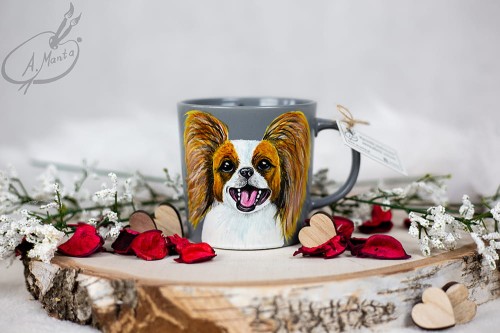 Wyjątkowy, ręcznie malowany kubek Papillon.