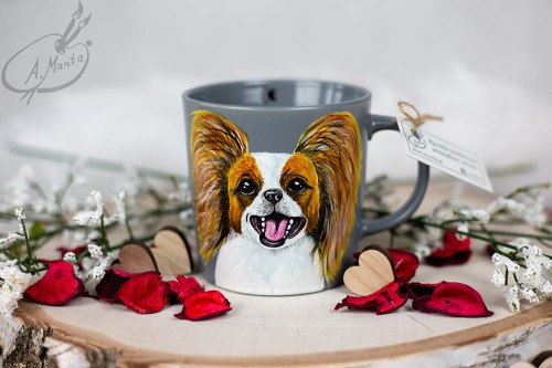 Wyjątkowy, ręcznie malowany kubek Papillon.