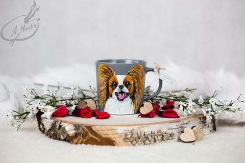 Wyjątkowy, ręcznie malowany kubek Papillon.