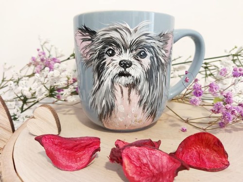 Kubek ręcznie malowany Pies Grzywacz Chiński 