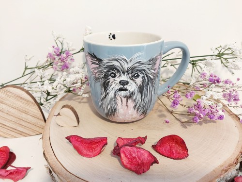 Wyjątkowy, ręcznie malowany kubek Grzywacz Chiński