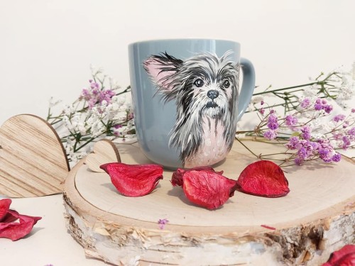 Wyjątkowy, ręcznie malowany kubek Grzywacz Chiński