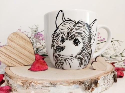 Wyjątkowy, ręcznie malowany kubek Grzywacz Chiński