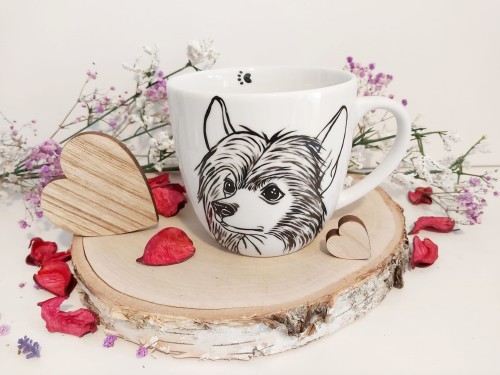 Wyjątkowy, ręcznie malowany kubek Grzywacz Chiński