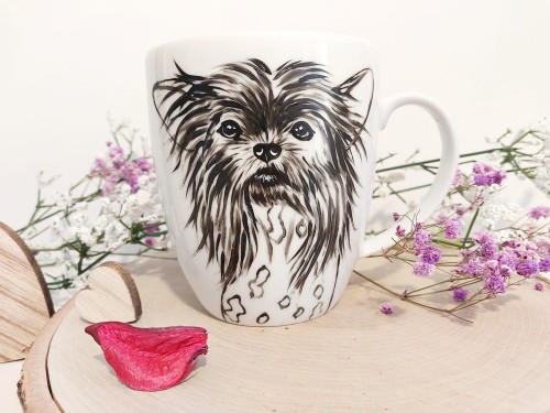 Kubek ręcznie malowany Pies Grzywacz Chiński 