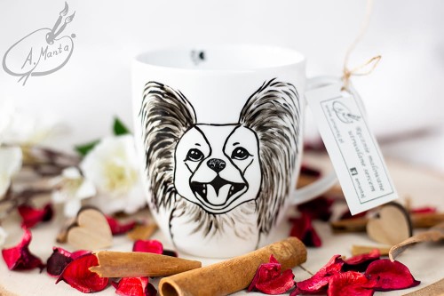 Kubek ręcznie malowany  Papillon