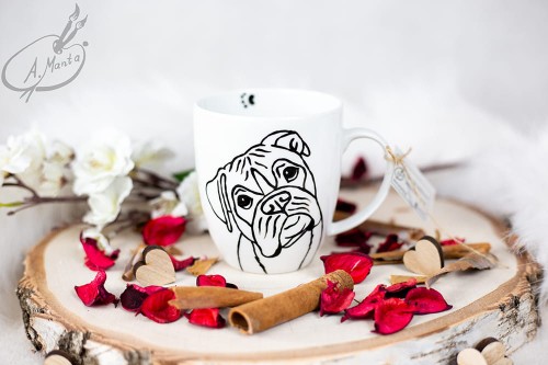 Unikatowy kubek ręcznie malowany Bokser  