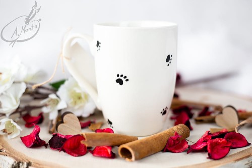 Wyjątkowy, ręcznie malowany kubek Amstaff.