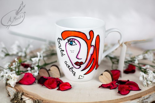 Wyjątkowy, ręcznie malowany kubek Kobieta bądź sobą.