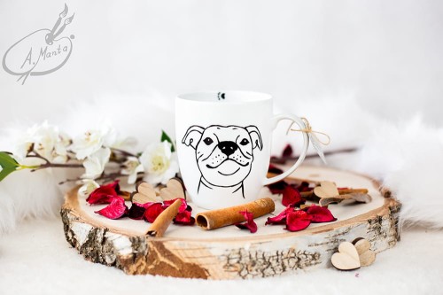 Wyjątkowy, ręcznie malowany kubek Staffik.