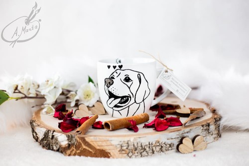 Wyjątkowy, ręcznie malowany kubek Labrador.