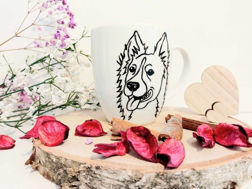 Unikatowy Kubek ręcznie malowany Border collie