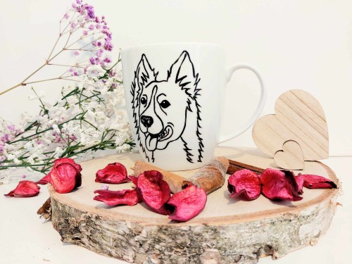 Unikatowy Kubek ręcznie malowany Border collie