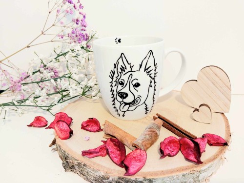 Unikatowy Kubek ręcznie malowany Border collie