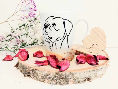 Wyjątkowy, ręcznie malowany kubek pies rasy Cane Corso.