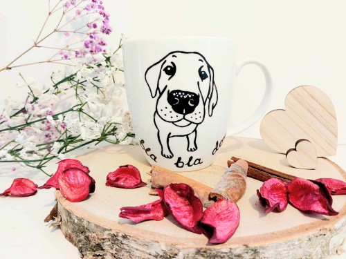 Wyjątkowy, ręcznie malowany kubek Labrador
