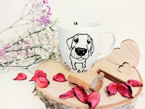 Wyjątkowy, ręcznie malowany kubek Labrador