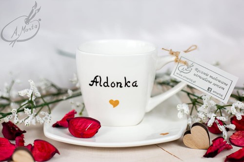 Wyjątkowa, ręcznie malowana filiżanka z imieniem