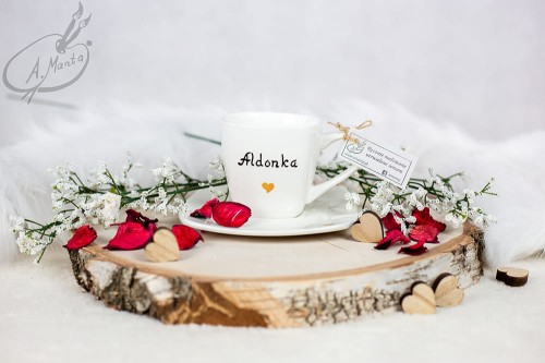 Wyjątkowa, ręcznie malowana filiżanka z imieniem