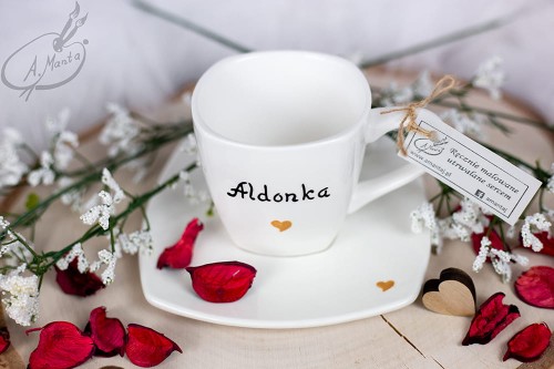 Wyjątkowa, ręcznie malowana filiżanka z imieniem