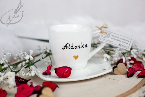 Wyjątkowa, ręcznie malowana filiżanka z imieniem