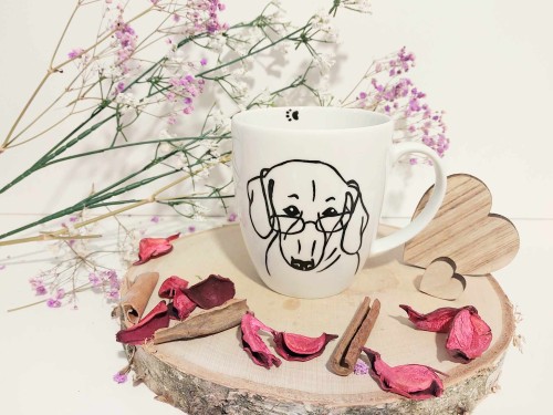 Wyjątkowy, ręcznie malowany kubek Jamnik.