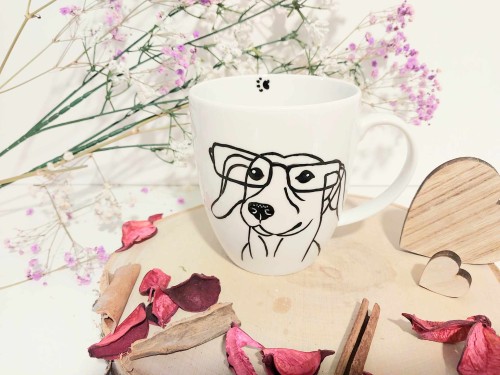 Wyjątkowy, ręcznie malowany kubek Jamnik.