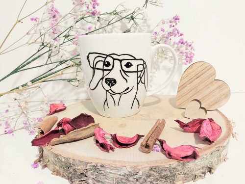 Wyjątkowy, ręcznie malowany kubek Jamnik.