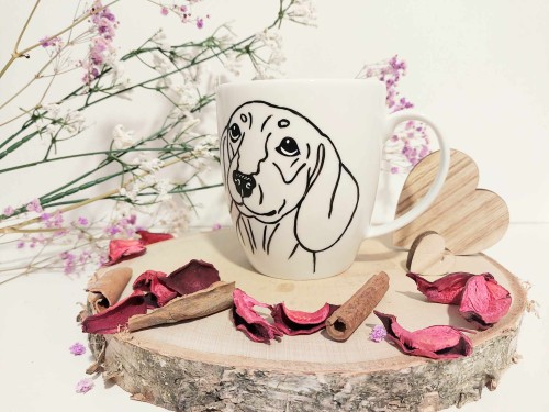 Wyjątkowy, ręcznie malowany kubek Jamnik.