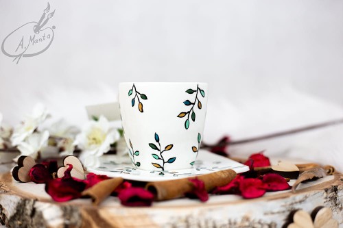 Wyjątkowa, ręcznie malowana filiżanka Amstaff