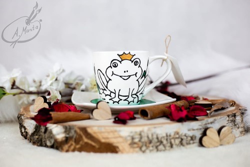 Wyjątkowa, ręcznie malowana filiżanka Żaba.