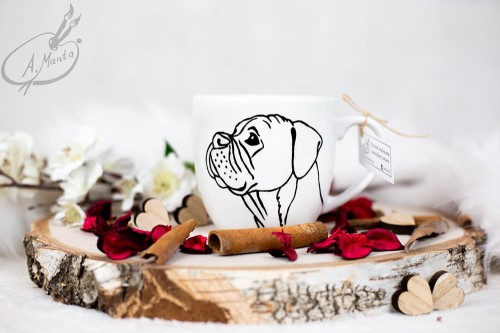 Wyjątkowy, ręcznie malowany kubek Bokser.