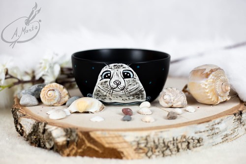 Wyjątkowa, ręcznie malowana miseczka Foczka