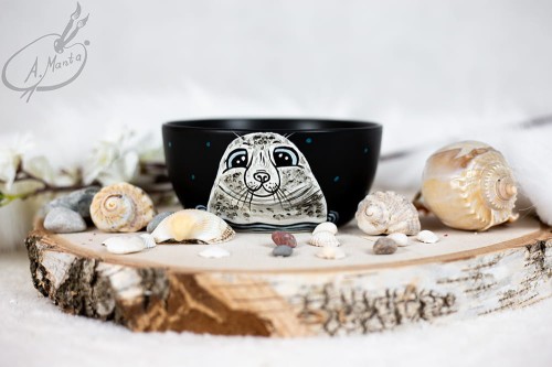 Wyjątkowa, ręcznie malowana miseczka Foczka