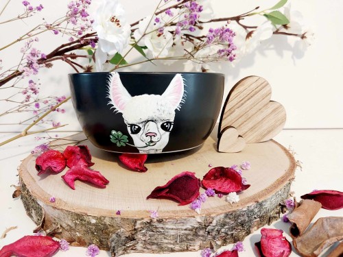 Wyjątkowa, ręcznie malowana miseczka Alpaka