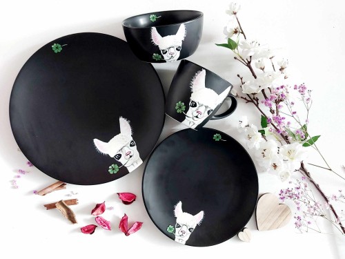 Wyjątkowy, ręcznie malowany zestaw Alpaka