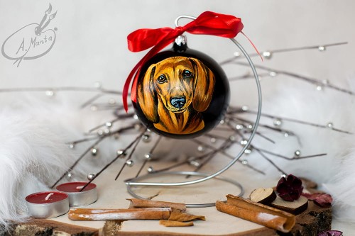 Wyjątkowa bombka choinkowa ręcznie malowana z Jamnikiem