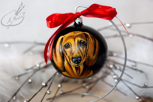 Wyjątkowa bombka choinkowa ręcznie malowana z Jamnikiem