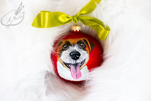 Wyjątkowa bombka choinkowa ręcznie malowana z Jack Russell Terrier