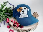 Czapka ręcznie malowana z daszkiem Jack Russel Terier 