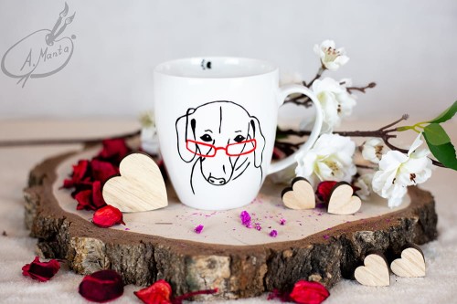 Wyjątkowy, ręcznie malowany kubek Jamnik.