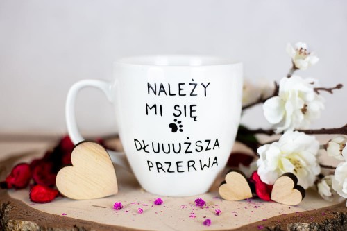 Wyjątkowy, ręcznie malowany kubek Jamnik - przykładowy rewers.