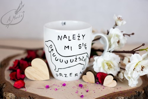 Wyjątkowy, ręcznie malowany kubek Jamnik.