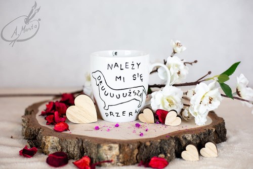 Wyjątkowy, ręcznie malowany kubek Jamnik.