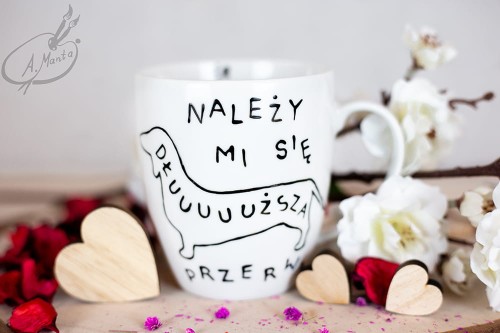 Wyjątkowy, ręcznie malowany kubek Jamnik.