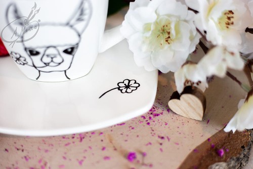 Wyjątkowa, ręcznie malowana filiżanka Alpaka.