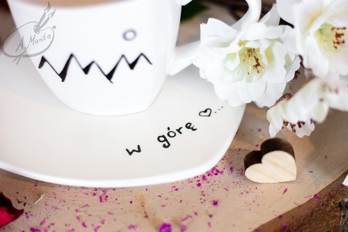 Wyjątkowa, ręcznie malowana filiżanka Góry.